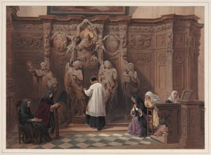 Confessionnal, église Saint-Paul, Anvers, 1838 - Louis Haghe