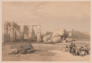 Égypte et Nubie : Volume II - No. 4, Fragments des grands colosses, au Memnonium - Louis Haghe