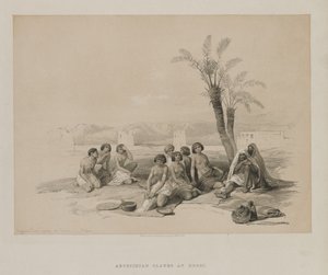 Égypte et Nubie, Volume I : Esclaves abyssiniens se reposant à Korti-Nubie - Louis Haghe
