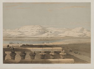 Chaîne libyenne de montagnes, depuis le temple de Louxor - Louis Haghe
