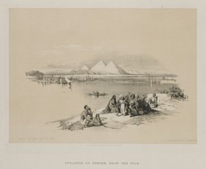 Égypte et Nubie, Volume I : Pyramides de Gizeh, depuis le Nil, 1846 - Louis Haghe