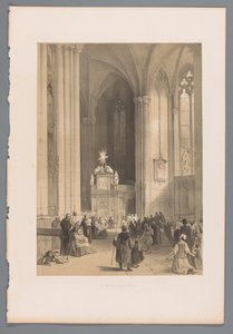 Vue du reliquaire des trois rois dans la cathédrale de Cologne - Louis Haghe