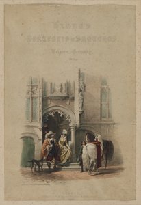 Portfolio de croquis de Haghe. Belgique. Allemagne, vol. III : Page de titre, sur une porte... Bruges, 1850 - Louis Haghe