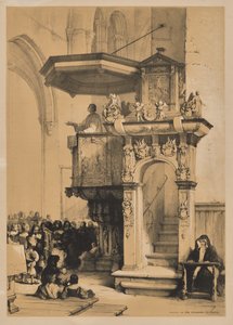 Croquis en Belgique et en Allemagne, Première Série, Chaire dans la Cathédrale de Trèves - Louis Haghe