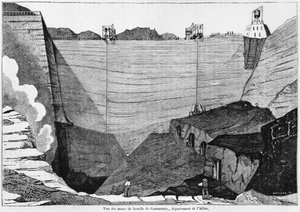 La mine de charbon à Commentry, illustration de Le Magasin Pittoresque, 1835