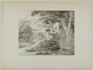 Deux figures dans un paysage - Louis Hersent