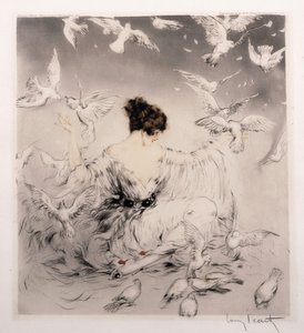 Fille avec des Colombes