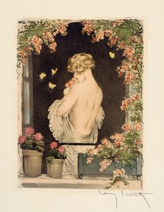 Les Quatre Saisons : Été, c.1928 (colorié à la main, pointe sèche et aquatinte)