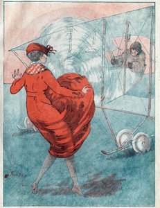 Le vent favorable : hélice espionne. Illustration de Louis Icart pour le magazine « Le Fantasio » de mai 1916