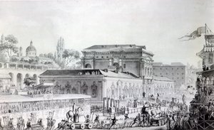 Antiquités trouvées à Herculanum transportées au Musée de Naples, c.1782