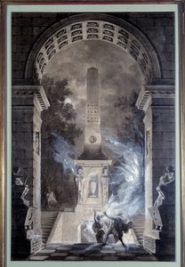 Scénographie : projet de décor réalisé par Jean Louis Desprez pour la pièce "Sémiramis" de Voltaire (1748)