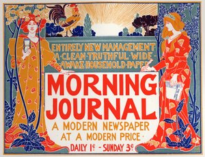 Littérature. Morning Journal, journal. Affiche par Louis Rhead, USA, vers 1895 (affiche) - Louis John Rhead