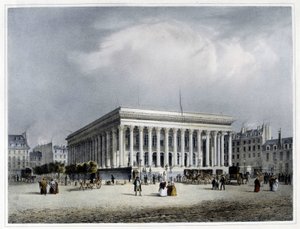 Bourse et Tribunal du Commerce - lithographie par Arnout