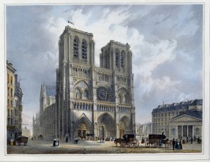 La cour de Notre-Dame - par Arnout - Louis Jules Arnout