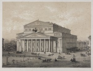 Bolchoï - Le Théâtre Bolchoï à Moscou, par Jacottet, Louis Julien (1806-?). Lithographie - Louis Julien Jacottet