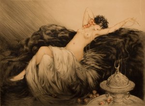 Nu avec fourrure noire