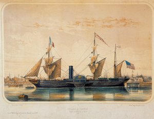 Vapeur « le Franklin » dans le bassin de Floride au Havre