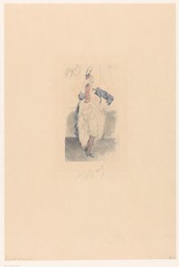 Danseuse de cancan avec jambe tendue et bras sur le côté (Le port d
