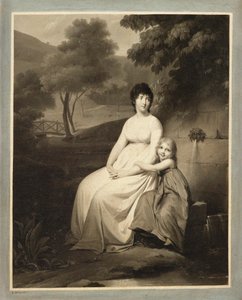 Portrait de Thérésa Tallien et de sa fille dans un parc - Louis Leopold Boilly