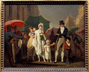 Les bourgeois sous la pluie - Louis Leopold Boilly