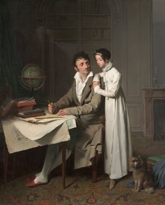 La leçon de géographie Portrait de Monsieur Gaudry et de sa fille - Louis Leopold Boilly