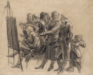 Louis-Léopold Boilly - La rencontre des artistes (esquisse)