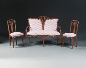 Ensemble de salon en acajou, vers 1900