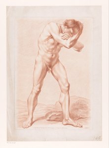 Homme nu debout avec les bras autour de la tête - Louis Marin Bonnet (attributed to)