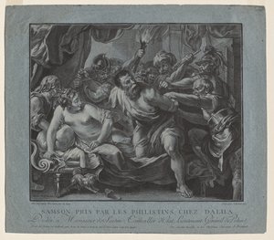 Samson capturé par les Philistins dans la maison de Dalila