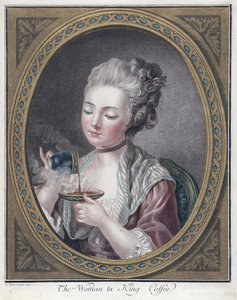 Femme prenant du café