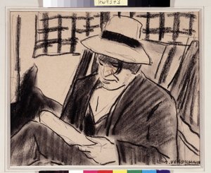 Autoportrait avec chapeau Dessin de Louis Mathieu Verdilhan (1875-1928) Dim. 23x29 cm Mention obligatoire : Collection fondation regards de Provence, Marseille