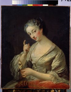 Femme avec un oiseau