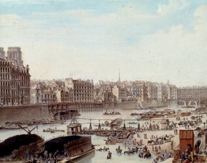 Vie maritime sur les quais du port de Paris en 1782