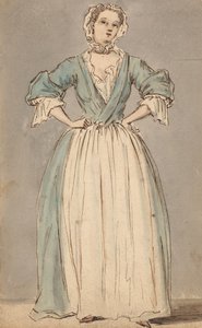 Jeune femme en robe bleue