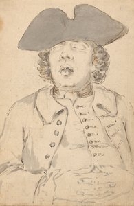 Homme Endormi avec la Bouche Grande Ouverte et les Mains Croisées
