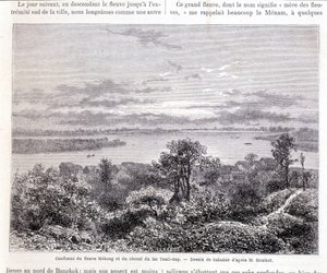Confluence du Mékong et du canal du lac Touli - dessin de Sabatier d