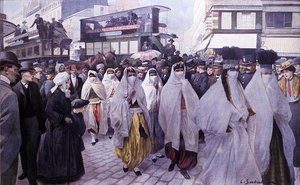 Artistes du Théâtre Oriental retournant au Trocadéro