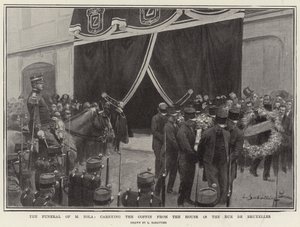 Les funérailles de M. Zola, transport du cercueil depuis la maison de la rue de Bruxelles