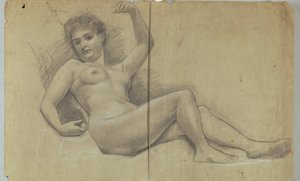 Étude de figure nue allongée