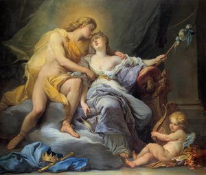 Apollon caressant Leucothoé - Louis Simon Boizot