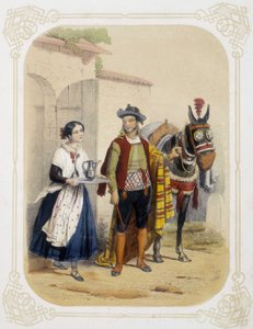 Couple en Espagne - dans "Album du jeune voyageur", illustré par Louis Lassalle