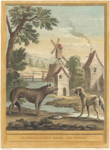 Le loup et le chien maigre