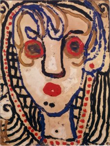 Tête de femme de face - Louis Soutter