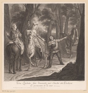 Don Quichotte fait demander par Sancho à la Duchesse la permission de la voir - Louis Surugue