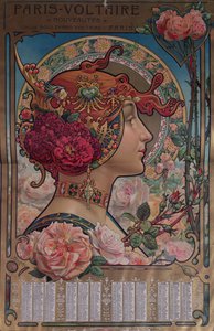 Calendrier pour 1901 pour la boutique Paris-Voltaire, Paris, vers 1900 - Louis Theophile Hingres