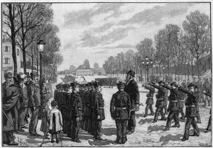 Exercice des bataillons scolaires sur le boulevard Saint-Jacques de Paris