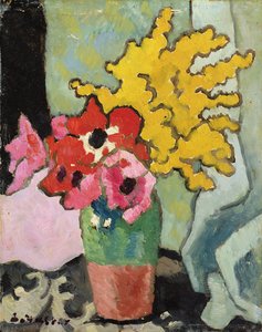 Anémones et mimosa - Louis Valtat