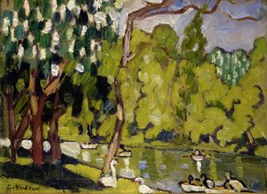 Bateaux sur le lac dans le Bois de Boulogne