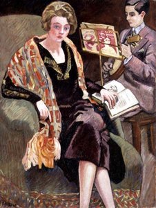 Mme Valtat et son Fils avec un Banjo