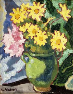 Marguerites Jaunes dans une Cruche Verte